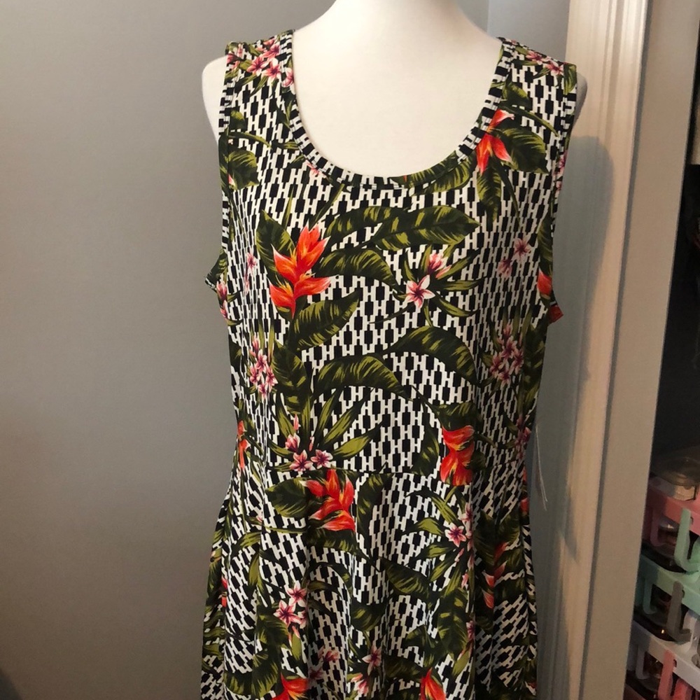 Beautiful 2X Lularoe Nicki Tank Dress Tropical New